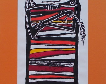 The Flies Are Fierce, a woodcut by Barbara Fernekes Hughes