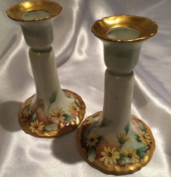 Limoges Candlesticks Matching Pair