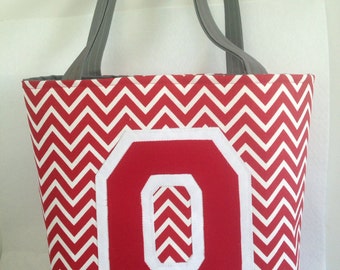 OSU Ohio State Buckeyes small "bucket" tote bag / purse.