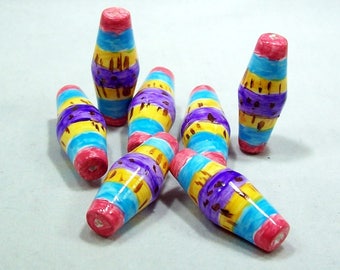 Handmade Polymer Clay Beads - Hand Painted