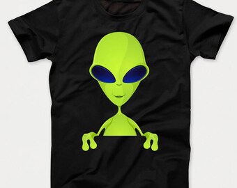 Space Alien Popping Out Funny Kids Graphic T-Shirt
