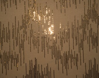 Gold Sequin Jersey Knit #210 Polyester Rayon Modal Blend Spandex Lycra Stretch Apparel Fabric 58"-60" Wide By The Yard