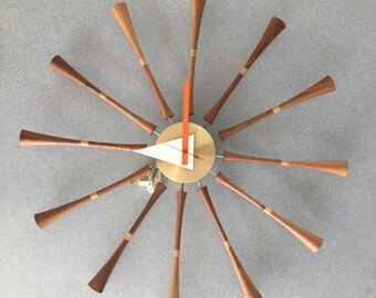 Beautiful George Nelson Spindle Spool Clock