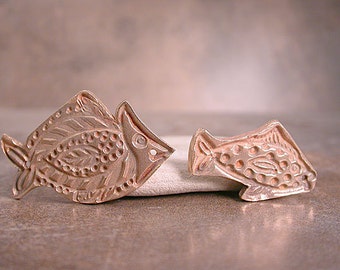 Goldie Bronze Metal Clay Charms, Fish Charms, Metal Clay Pendants, Whimsical Fish Pendants, Boho Jewelry, Divine Spark Designs, SRA