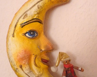 Vintage Old Moon mache Germany