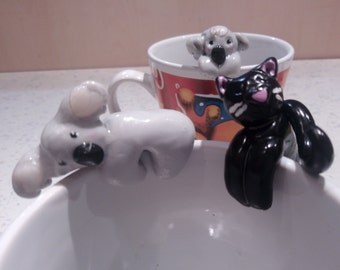 Tea bag holder Koala-mug figure-Fimo Teabagholder-Office-living-Unique!