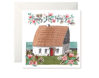 Happy New Home Irish Cottage Greetings Card