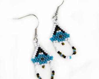 Small Native American Style Beaded Earrings