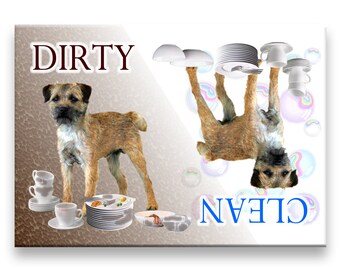 Border Terrier Clean Dirty Dishwasher Magnet
