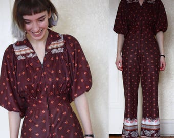 1970s jumpsuit // vintage 70s jumpsuit // 1970s one piece