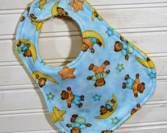 Bib - Baby Bib - Sweet Dreams Teddy Bear Bib - Shower Gift for Baby Boy - Handmade Bib
