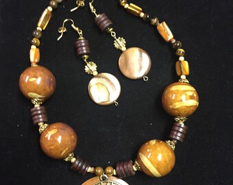 Tree of Life Pendant Tiger’s Eye Ceramic