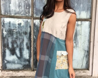 Francis dress-medium large-artsy-Eco Clothing-Upcycled Clothing-Anthropologie inspired-by Love HIGHER Handmade Clothing
