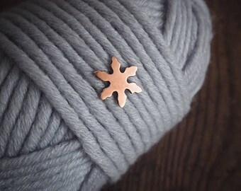 snow flake lapel pin, copper boutonniere, grooms boutonniere, suit & tie accessories, copper tie tack, gift for him, mens jewelry