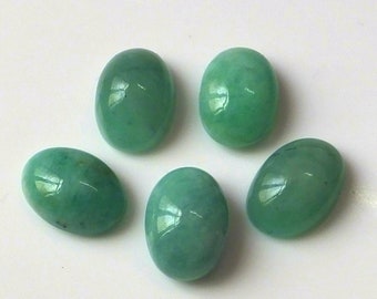 5 Pieces 14X10 MM Oval Shape Natural Brazilian Green Emerald Cabochon Cut Calibrated Gemstone Wholesale Lot 10X14 MM Oval Cabs Stone