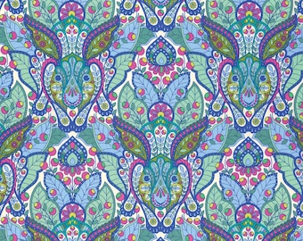 TULA Pink SLOW & STEADY Fabric Collection 1 Yard The Hare Blue Raspberry