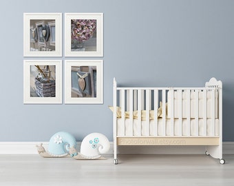 Bathroom beach decor set of 4 prints boat photography