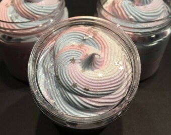 Unicorn Whipped Soap Scrub 4 oz, Unicorn Fluffy Whipped Soap, Unicorn Gift, Rainbow Soap, Unicorn Party Favors, Cotton Candy, Creamy Soap,