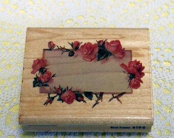 Rubber Stampede Wood Mounted Rubber Stamp Rose Border