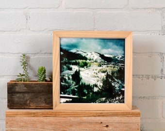 8x8 Square Picture Frame in Natural Poplar Peewee Style - IN STOCK - Same Day Shipping - 8 x 8 inch Thin Wood Photo Frame