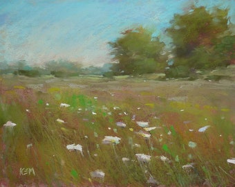 Summer Landscape NANTUCKET Original Pastel Painting Karen Margulis