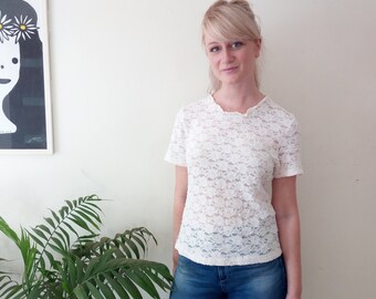 Vintage cream lace top