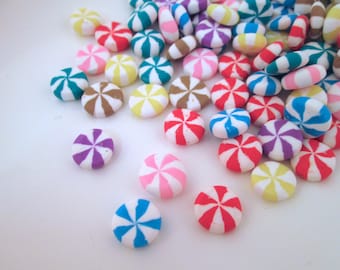 Miniature Peppermint Candy Cabochons Polymer Clay, #258b