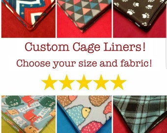 Custom Cage Liners with Absorbent Layer! Pre Wicked, Midwest, C&C, 1x2, 2x2, 2x3, 2x4, 2x5, 2x6, For guinea pigs, hedgehogs, and other pets!
