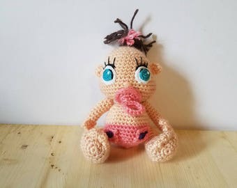 Crochet baby doll, baby doll, baby princess doll, baby with binky, crochet baby, princess, baby,