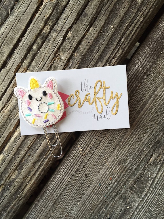 Glitter unicorn donut Unicorn Clip/Planner Clip/Bookmark.