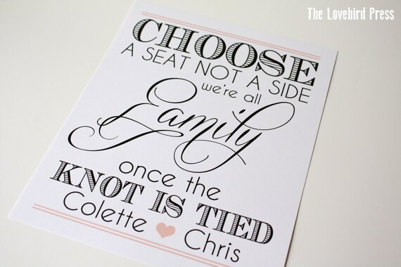 no seating chart for wedding sign
