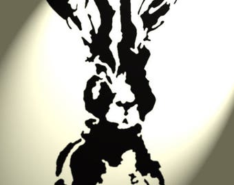 Shabby Chic Stencil Artistic Hare face Rabbit Rustic A4 297x210mm wall DesA