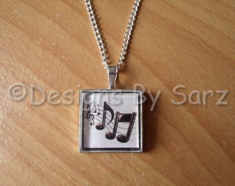 Music Glass Pendant Necklace