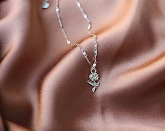Gold Rose Choker - Gold Necklace - Gold Chain Choker - Gold Chain Necklace - Gold Choker - Rose Choker - Rose Necklace - Chain Choker