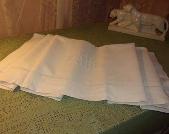 A vintage sheet with a large Monogram AH