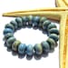 SMAUGGS handmade beadset SPACER (20p, 7-8mmx5mm), glass, light jeansblue, hole 2mm