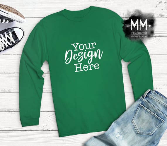 Download Green T-Shirt Mockup Green Shirt Flat Lay Display Long