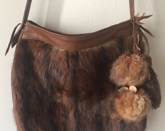 Fur crossbody bag size medium .