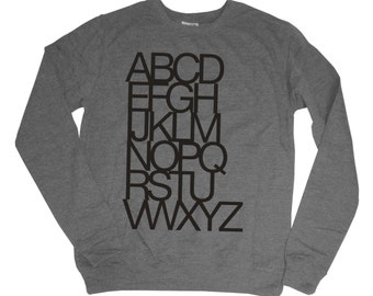 Women's Helvetica Typography Alphabet Sweatshirt