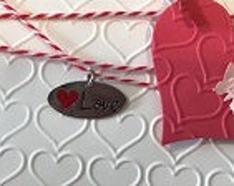 Love Greeting Card with Heart and Charm