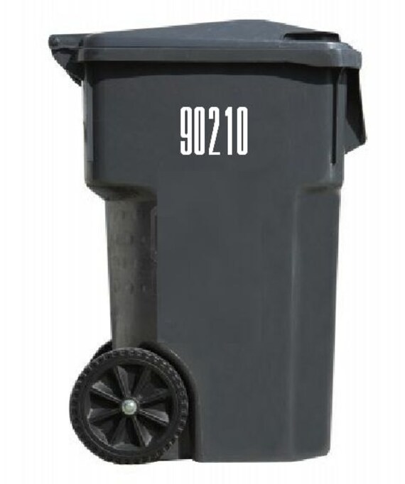 Garbage Can Address Numbers Vinyl Decal Sticker Exterior