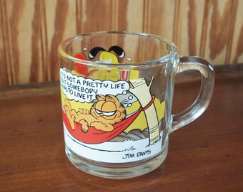 McDonald's Vintage 1978 GARFIELD & ODIE Glass Coffee Cup Mug by Jim Davis – Made in USA