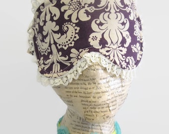 Plum Damask Sleep Mask, Spa Mask, Eye Sleep Mask, Travel Mask, Insomnia,