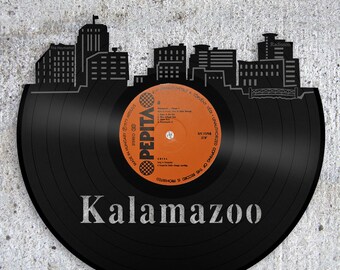 Kalamazoo Michigan, Whimsical College, Western Michigan University Art, Kalamazoo Skyline, Michigan Wall Art, College Gifts For Him, For Her