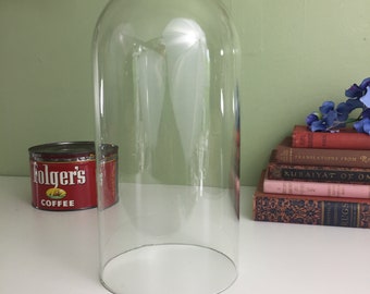 Vintage Clear Glass Cloche Cover Bell Jar 11 Inch