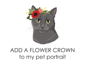 Add a flower crown to your pet portrait.