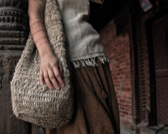 Hemp Shoulder Bag Earthy Natural Eco friendly Tribal