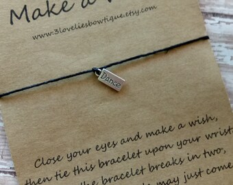 Dance Wish Bracelet.Wish Bracelet.Wish Bracelets.Dance Bracelet.Dance Teacher Gift.Bracelet.Charm Bracelet.Charm Bracelets