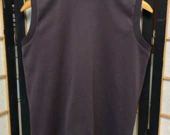 Sleeveless mock turtleneck lightweight knit top