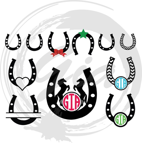 Horseshoe Monogram SVG chevron horseshoe horseshoe clipart